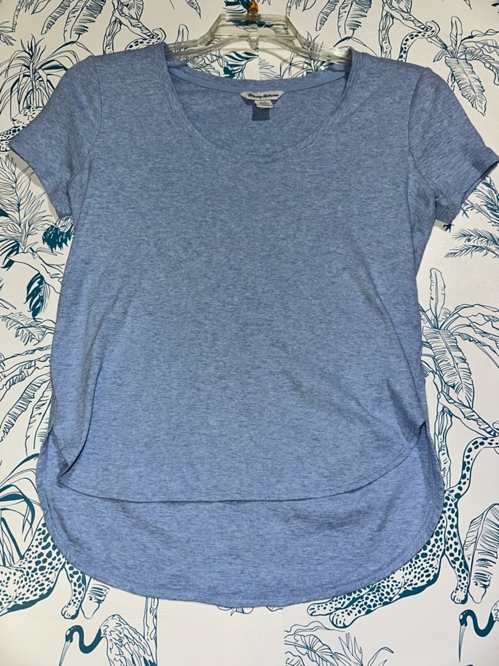 Tommy Bahama Light Blue Scoop Neck Short Sleeve Top